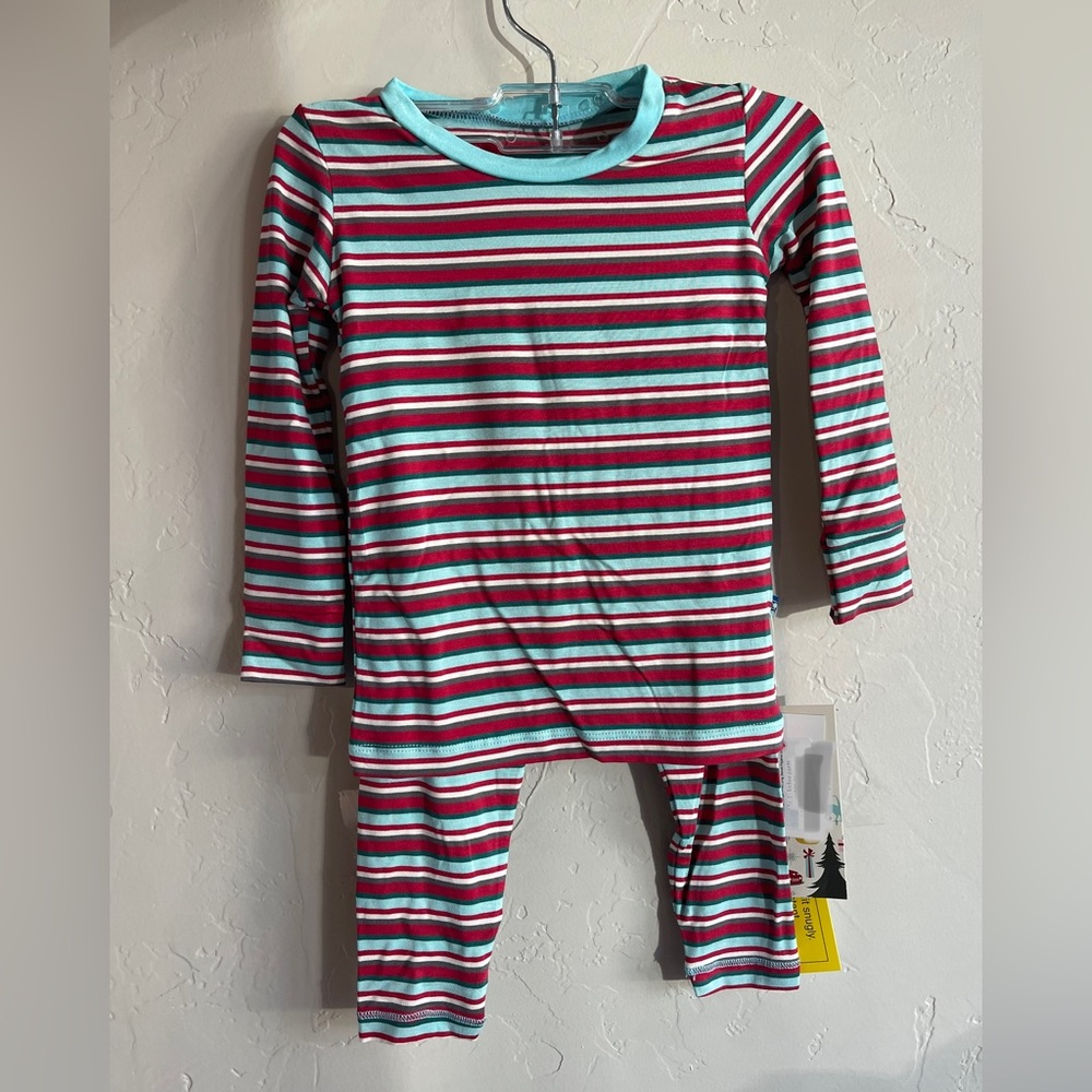 Kickee Pants Christmas Stripe 2 Piece PJ Set NWT Lots of Sizes